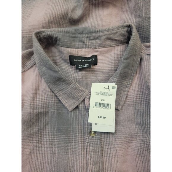 Cotton On Long-Sleeve Faded Plaid Shirt Men's.  Size XXL. New With Tags $49 - Picture 3 of 9